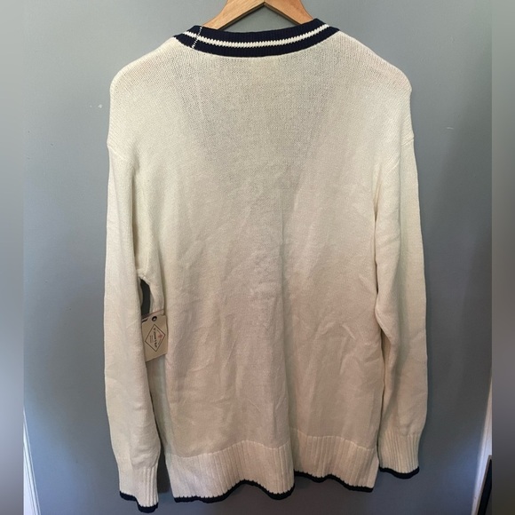 St. John’s Bay NWT varsity men’s knit cream & navy cardigan size XL - Picture 10 of 10